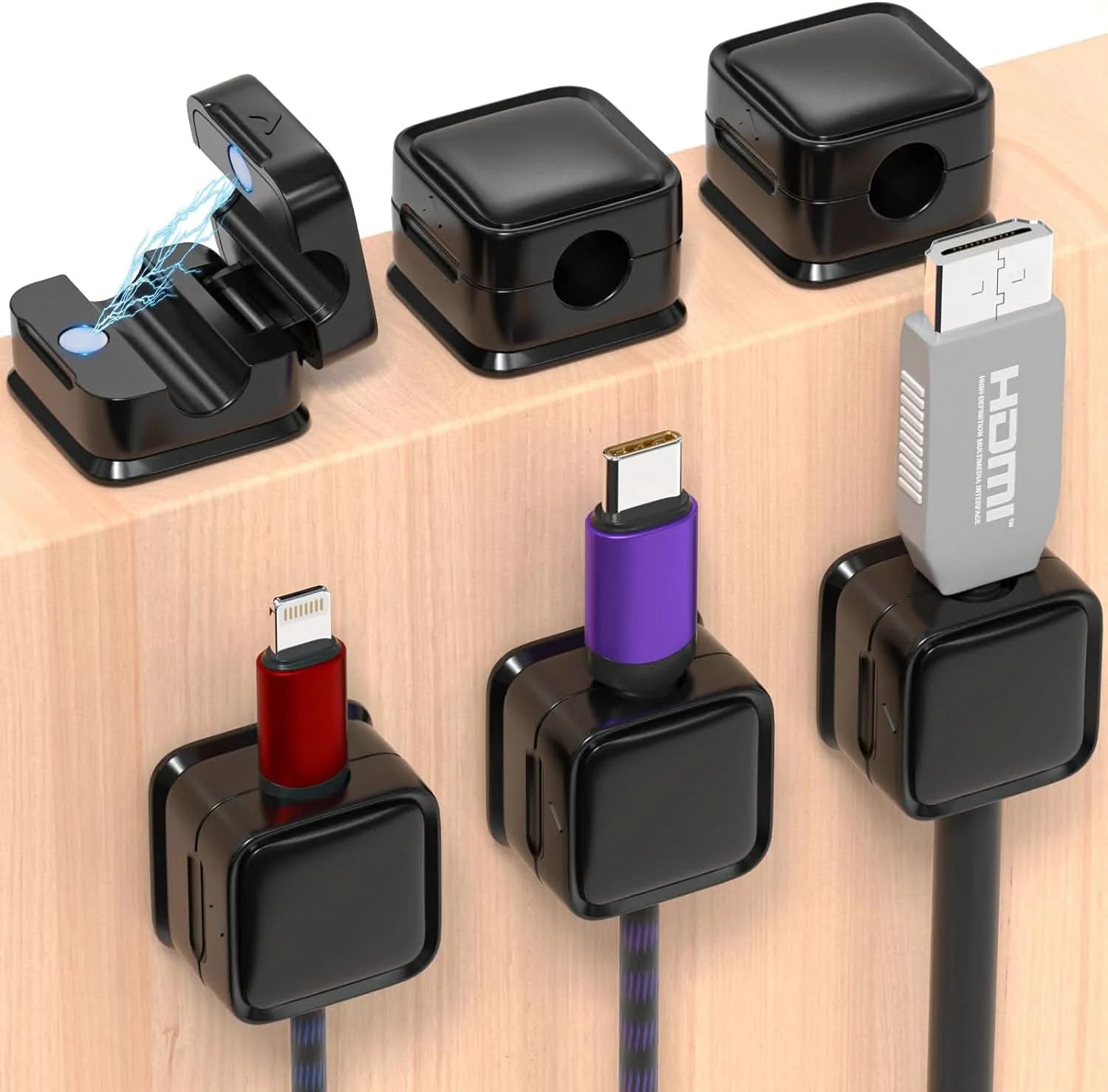 Magnetic Cable Management Clip for Office and Desk Use