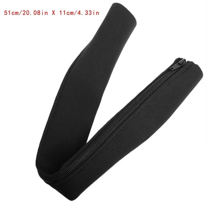 50cm Black Insulated Cable Organizer Sleeve for TV and Computer - Zippered Storage Solution for Office Cable Management