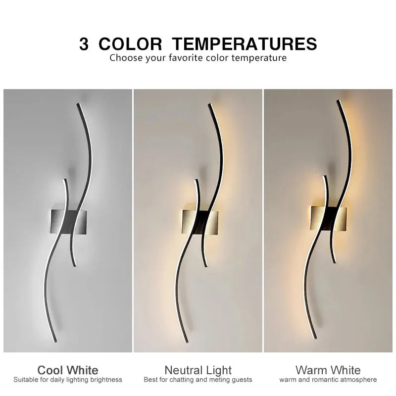 Indoor LED Wall Sconces - Modern Aluminum Lighting Fixtures for Bedroom, Foyer, and Kitchen
