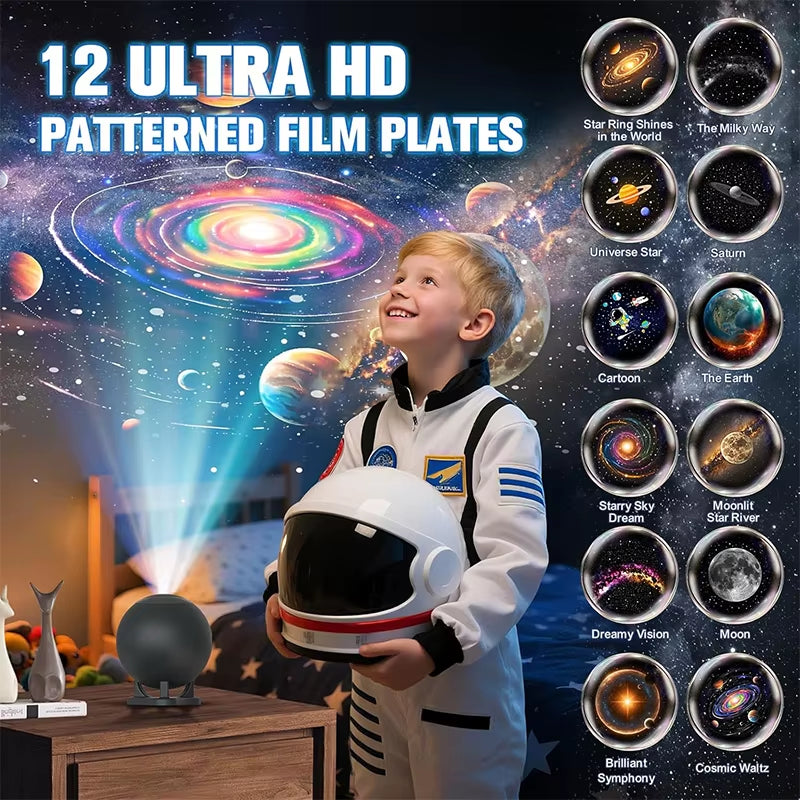 Planetarium Projector for Bedroom, 12 Image Discs, Galaxy Projectors Star Night Light, Ceiling Mood Lighting, Space Lamp
